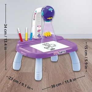 Kit <span class=keywords><strong>Proiettore</strong></span> per Disegno per Bambine con Pennarelli e Diapositive, Tavolo <span class=keywords><strong>Proiettore</strong></span> Luminoso in Plastica per Arte e Artigianato - Product Image 2
