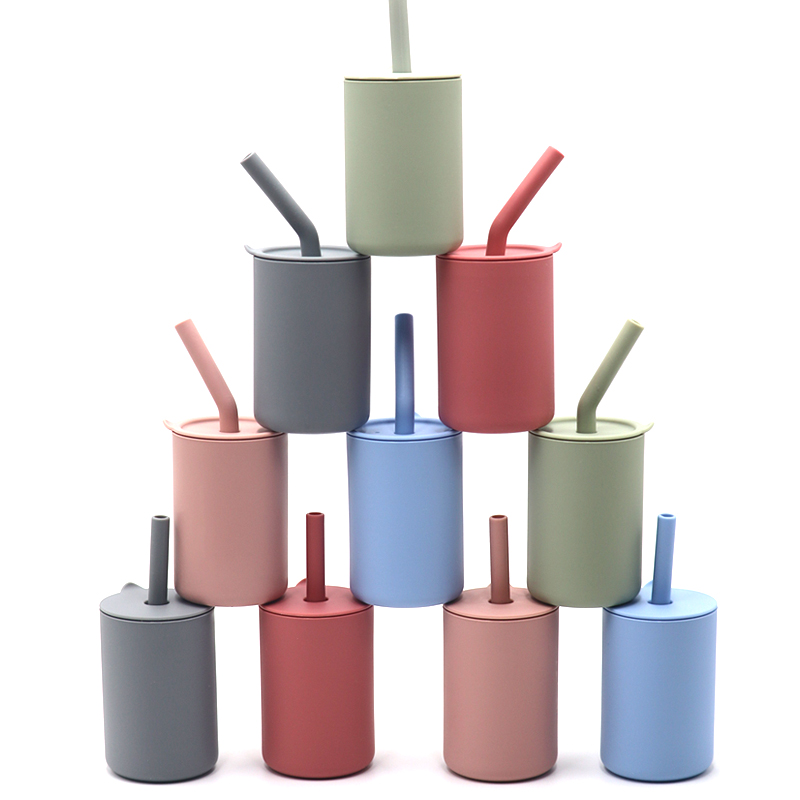 Силиконовая соломенная чашка, детская чашка с защитой от протекания, 100% детское питание, защита от протекания для ребенка от 12 месяцев