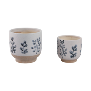 Vasi per piante dipinti a mano con foglie, di piccole e medie dimensioni, per interni ed esterni, decorazioni per la casa, vasi per fiori, eleganti contenitori per piante in ceramica - Product Image 4
