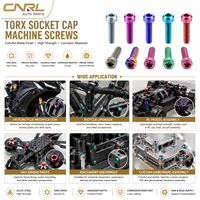 Vis à tête cylindrique Torx à finition mate colorée |   Vis à tête étoilée pour moto, vélo, RC et assemblage personnalisé