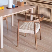 Chaises de salle à manger de luxe JP, chaises en bois massif avec cordon tissé pour une décoration élégante de la salle à manger