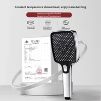 Pommeau de Douche Économiseur d'Eau Réglable à 3 Modes de Jet, en Plastique Haute Pression avec Buse en Silicone pour Massage SPA, Accessoire de Robinet de Salle de Bain
