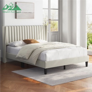 <span class=keywords><strong>Base</strong></span> de Cama <span class=keywords><strong>Tapizada</strong></span> en Terciopelo Blanco de Lujo, con Listones de Madera Resistentes, para Apartamento, Hotel, Muebles para el Hogar - Product Image 5