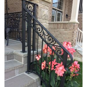 Balustrade en fer forgé fixe Prima pour allée, résistante aux intempéries, motif décoratif pour balcon, jardin, balustrade en fer sur mesure - Product Image 1