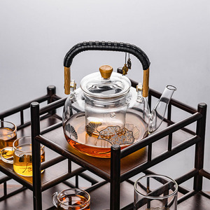 Service à thé et à café <span class=keywords><strong>en</strong></span> verre de qualité alimentaire, durable et écologique, avec séparation de l'eau, bouilloire, théière, pour la maison - Product Image 3
