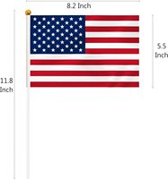 Lot de 50 mini-drapeaux à main de 8,2 x 5,5 pouces pour décorations d'événements en plein air, fêtes, défilés et festivals