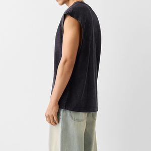 2024 comoda qualità per lavare il gilet a girocollo canotta da uomo ampia senza maniche gilet per logo personalizzato - Product Image 4