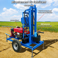 Plataforma de Perforación Portátil Mini para Pozos de Agua, 100m-200m, Motor Diésel de 25HP, para Riego Agrícola y Pozos de Agua en Patios Traseros