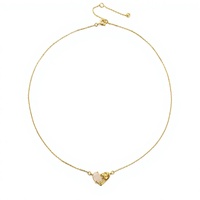 Chaîne à maillons en laiton plaqué or, pendentif géométrique en forme de fleur et de cœur, bijoux unisexes tendance, vente en gros, cadeau