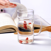 Offre Spéciale Nouveau Style Tasse à Thé en Verre Borosilicate de 320 ml, Tasse Croissant Domestique avec Couvercle et Infuseur