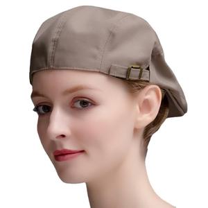 Color puro ajustable bordado Logo pelo cabeza gorra hombres mujeres unisex restaurante cocina camarero camarera chef sombrero - Product Image 5