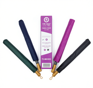 Ombrello Pieghevole TS GAWI 105cm con Stecche in Lega di Nylon e Manico in Legno, Apertura Manuale, Protezione da Sole e Pioggia, per Viaggi - Product Image 1