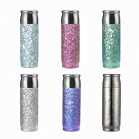 Bouteille isotherme portable en titane pur épaissi à double paroi, design cristal de glace givré, infuseur à thé, 6-12 heures