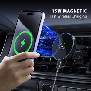 Support magnétique pour téléphone <span class=keywords><strong>de</strong></span> voiture avec charge sans fil rapide 15W, 360° °   Support <span class=keywords><strong>de</strong></span> chargeur rotatif pour téléphones <span class=keywords><strong>iPhone</strong></span> et Android - Product Image 3