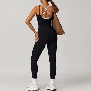 Nouveau logo personnalisé Combinaison de fitness une pièce Combinaison de yoga couleurs contrastées Combinaison de sport à séchage rapide Barboteuses Combinaison d'entraînement pour femmes - Product Image 6