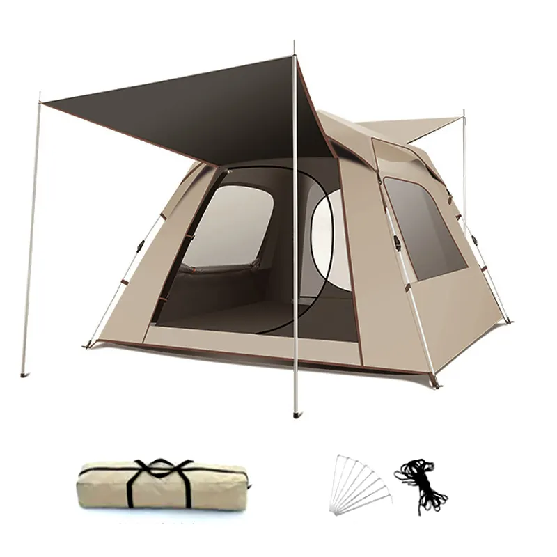 야외 자동 1 베드룸 캠핑 텐트 옥스포드 방수 레인플라이 퀵 오픈 인스턴트 설정 가족 배낭 운반 가방