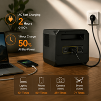 Kit de station d'alimentation portable 700W pour camping et extérieur, batterie LiFePO4, générateur solaire 700W avec panneau, ensemble complet