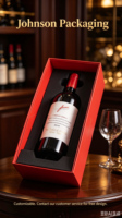 Boîte cadeau en bois de pin pour vin rouge, emballage individuel, design créatif en forme d'échiquier, recyclable