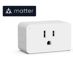 ETL FCC Matter Tuya Wifi Smart Switch Plugin US Outlet Smart Socket Remote Control Wireless Wall Mounted Matter Smart Plug