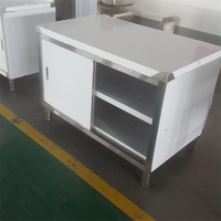 Meja Kerja Modern Kabinet Stainless Steel Murah Meja Dapur Kabinet 1600*600*800mm Restoran Cepat Saji Dapur Snack MOQ Rendah