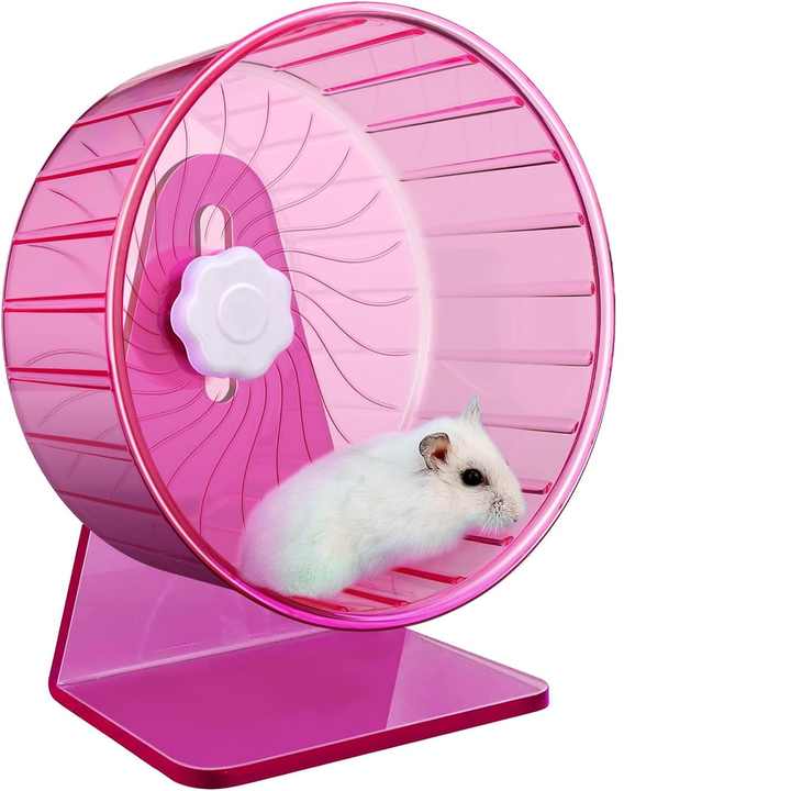 Ruota Silenziosa Per Criceti Nani - Gioco Esercizio Con Supporto - Design Traspirante E Sicuro - Giallo - Foto 2