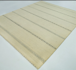 Auténtica Alfombra de lana Gabbeh con motivos geométricos y colores tierra ideal para espacios de estar y dormitorio - Product Image 1