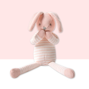 Muñeco de Peluche Conejo Rosa, Juguete Tejido, Animal de Peluche Lindo, Relleno de Algodón PP, <span class=keywords><strong>20</strong></span>-30cm, Venta al por Mayor para Bebés - Product Image 1