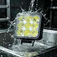 4.1 Inch 27W Square LED Work Light 4D Lens IP68 Waterproof 12-48V 1800 Lumens 6000K Diecast Aluminum Auxiliary Driving Lamp
