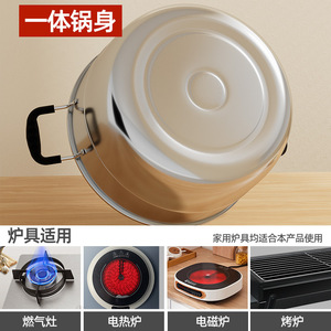 Stainless Steel <b>Steamer</b> 2 Tier With Lid For Steaming Buns Dumplings And Soup Home Use - Product Image 3