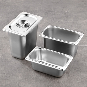 Tigelas Retangulares de Aço Inoxidável com Tampas para Buffet e Caixas Quadradas para Fast Food Trucks e Cantinas - Product Image 4