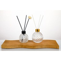 Flacon diffuseur de parfum de luxe transparent en forme d'ananas sphérique de 100 ml, 200 ml, 250 ml avec bouchons à vis et bouchon de sécurité
