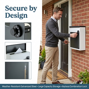 Cassetta Postale da Esterno Impermeabile in Acciaio Montata a Parete con Rivestimento in Polvere, Design Durevole ed Elegante - Product Image 1