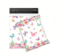 Sacs d'expédition personnalisés mignons à motifs floraux, auto-adhésifs, imperméables, pour l'emballage des petites entreprises