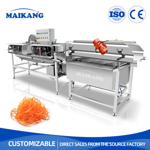 Máquina de lavado de ensaladas de corte fresco con deshidratador vibratorio; Línea de limpieza suave de acero inoxidable SUS304 para rúcula, lechuga y hojas pequeñas - Product Image 4