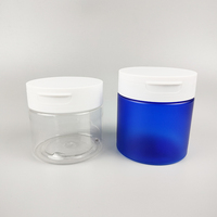 Pot en plastique recyclé 100g 200g 300g, pot en PET avec bouchon à clapet, emballage cosmétique vide pour crème avec bouchon à clapet