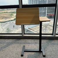 Escritorio Móvil Ajustable en Altura para Portátil, Mesa Auxiliar Plegable para Cama, Mesa Auxiliar Rodante para Sofá, para Dormitorio, Estudio, Sala de Estar