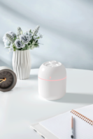 Humidificateur d'air silencieux miniature portable de grande capacité 220 ml, humidificateur d'air de bureau USB pour chambre à coucher avec lampe d'ambiance