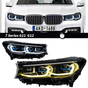 Gruppo Fari a LED Proiettori Compatibili con <span class=keywords><strong>BMW</strong></span> Serie 7 G11 G12 2016-2018, Senza Modifiche al Paraurti, Occhio Dorato - Product Image 1