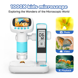 2-in-1 Children Learning <b>Digital</b> <b>Clock</b> Electron 1000x Magnification 2 Inch 1080p HD Screen 8 LED Illumination USB CM5-blue 2-in- - Product Image 3