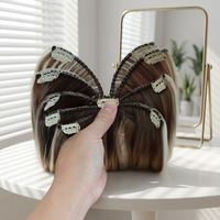 Extensions capillaires ultra-fines sans couture à clipser, 100 % cheveux humains vierges, double épaisseur, invisibles, type pieuvre