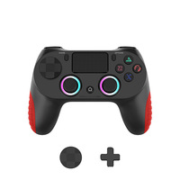 Manette de jeu sans fil PS4 à double vibration avec éclairage RGB personnalisé, compatible avec PC Windows, téléphone Android et iOS