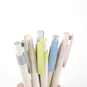 Custom Logo Eco-Friendly Biodegradable <b>Ballpoint</b> <b>Pen</b> Sports Body Type Made From Wheat Straw and Plastic Nature Inspired - Product Image 3