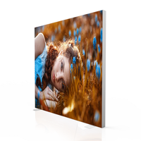 Support de bannière publicitaire portable à impression personnalisée 10x10FT, double face, sans cadre, en tissu fin, avec boîte lumineuse LED autoportante