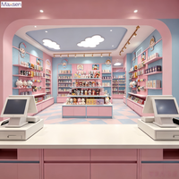 Vitrine d'îlot commerciale tendance à éclairage LED pour magasin de jouets, comptoir de présentation ouvert multi-niveaux, armoire de rangement pour magasins de poupées