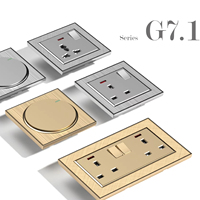 Accessoires électriques Prise universelle simple 5 broches Multi Socket Style britannique Double 13A C Post USB Switch Socket With Neon