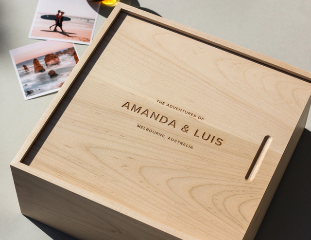 202405 Modern Minimalist Custom Memory Box, Keepsake Box, Personalized Wedding Gift Wood Box