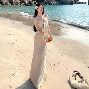 Nuevo Lanzamiento 2026: Vestido Strapless de Alta Calidad Estilo Vacacional con Falda Bodycon para Alquiler de Villas de Lujo - Product Image 3