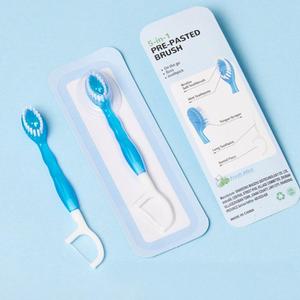Brosse à dents jetable emballée individuellement avec perle et fil <span class=keywords><strong>dentaire</strong></span> pour le blanchiment des dents et le rafraîchissement de l'haleine - Product Image 1