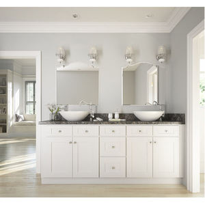 China Factory Can Customize Wall Mounted <strong>Double</strong> Basin <strong>Bathroom</strong> Cabinet Vanity Set with <strong>Sink</strong> Mirror
