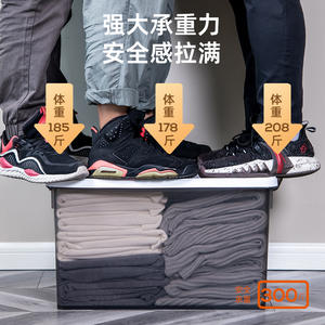 กล่องเก็บของพลาสติกใสพร้อมฝาปิดขนาดใหญ่ วัสดุ PP กันฝุ่น สำหรับจัดเก็บเสื้อผ้าและหนังสือ - Product Image 3